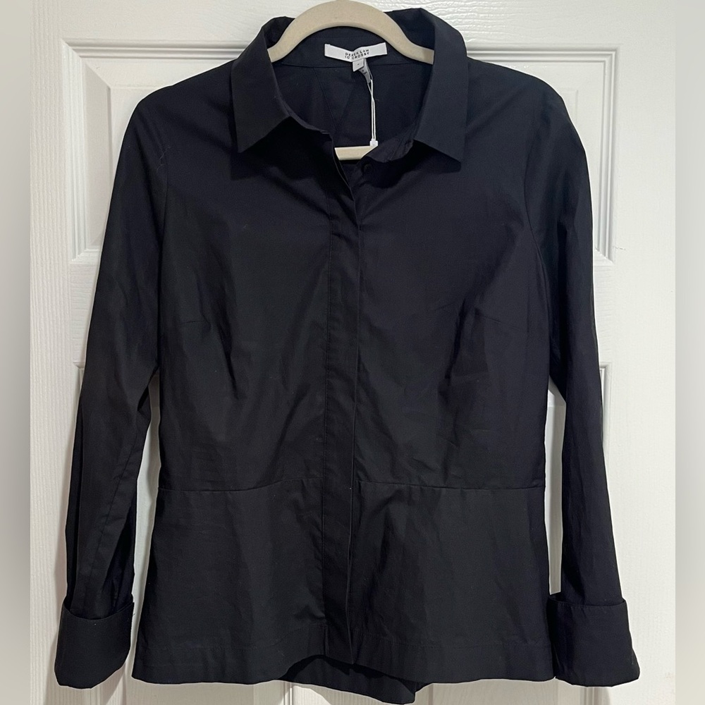 Derek Lam 10 Crosby Black Shirt with Tie Back